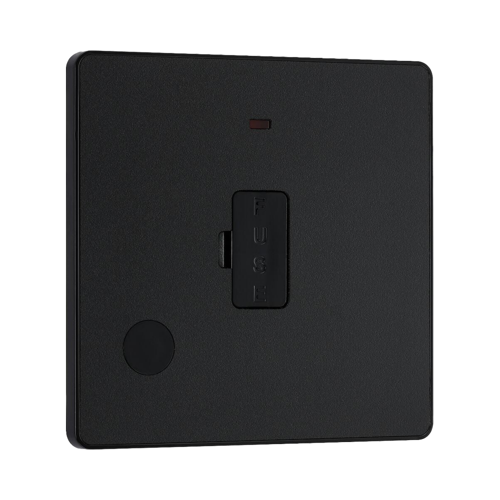 BG Evolve Matt Black 13A Unswitched Spur with LED and Flex Outlet PCDMB54B - view 2