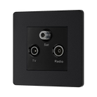 BG Evolve Matt Black TV, FM and satellite Socket