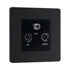 BG Evolve Matt Black TV, FM and satellite Socket
