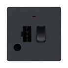 BG Evolve Matt Grey 13A Switched Spur with LED and Flex Outlet PCDMG52B