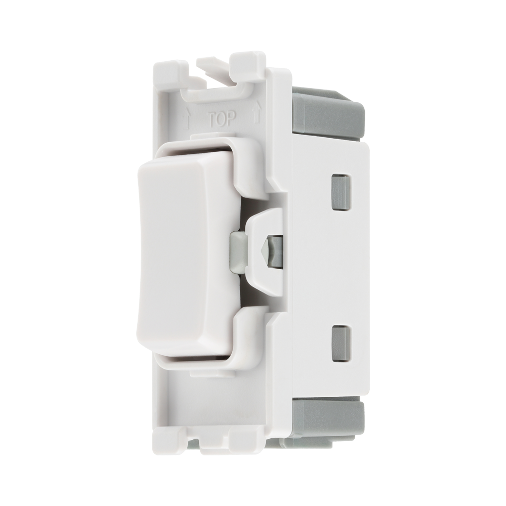 BG White Moulded PVC 20A SP Centre off Retractive Grid Module R14C – product view 2