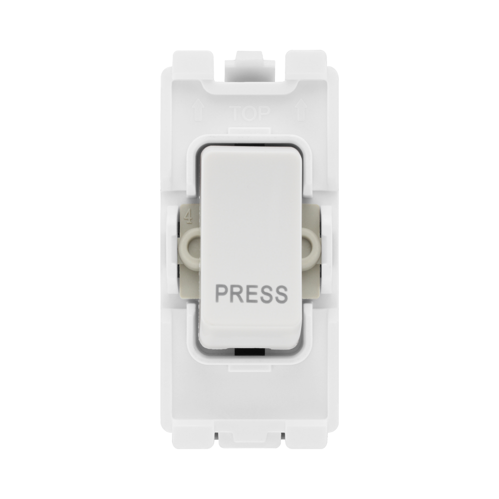 BG White Moulded PVC 20A Retractive Grid Module R14 – product view 1