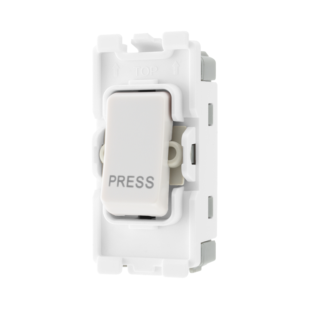 BG White Moulded PVC 20A Retractive Grid Module R14 – product view 2