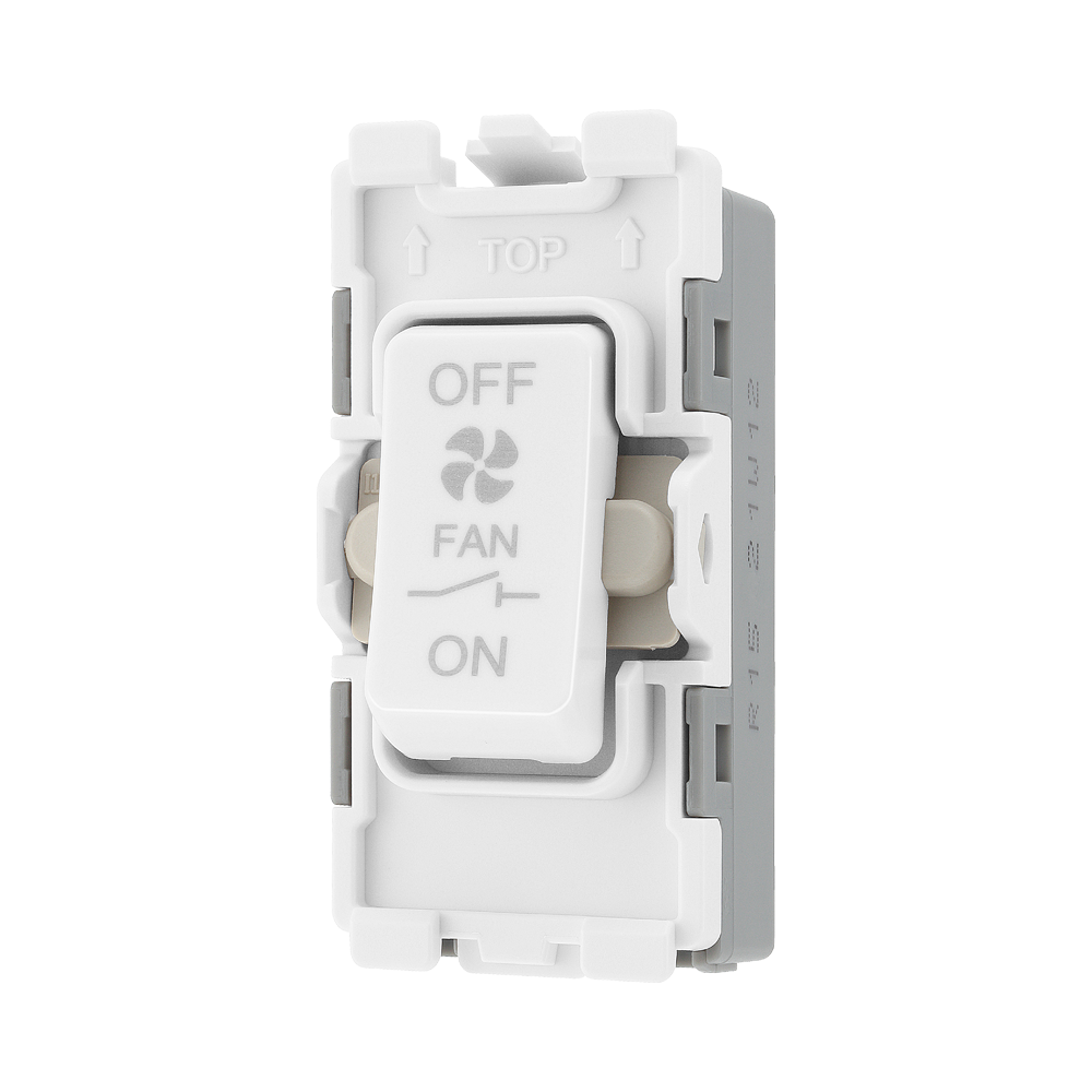 BG White Moulded PVC 10A Fan Isolator Grid Module R15 – product view 2