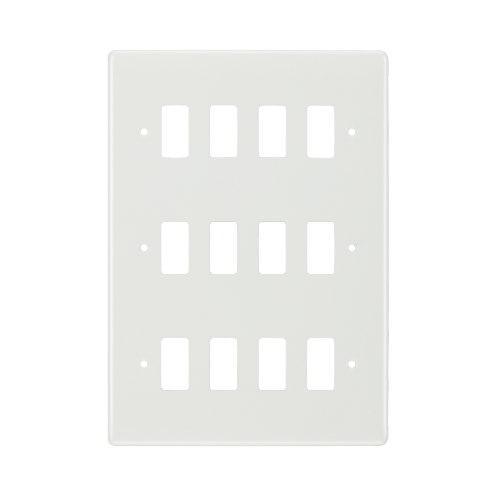 BG White Moulded PVC 12G Grid Plate R812 Available from RS Electrical Supplies