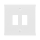BG White Moulded PVC 2G Grid Plate R82 Available from RS Electrical Supplies