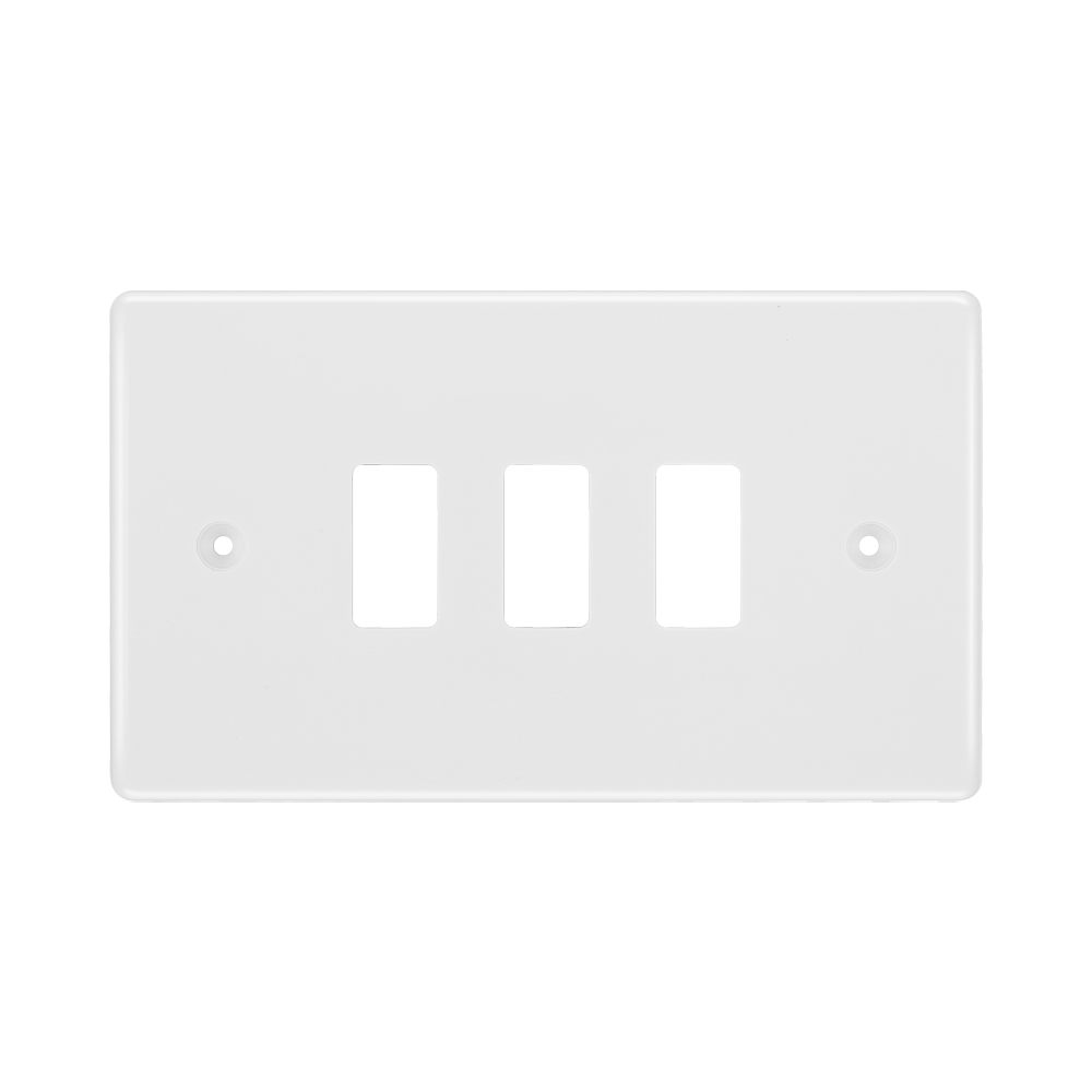 BG White Moulded PVC 3G Grid Plate R83 Available from RS Electrical Supplies
