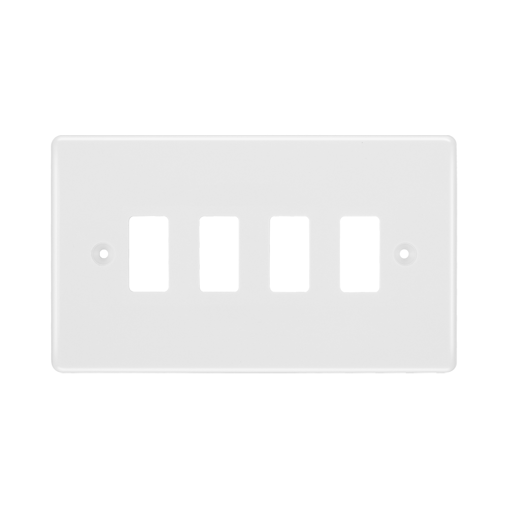 BG White Moulded PVC 4G Grid Plate R84 Available from RS Electrical Supplies