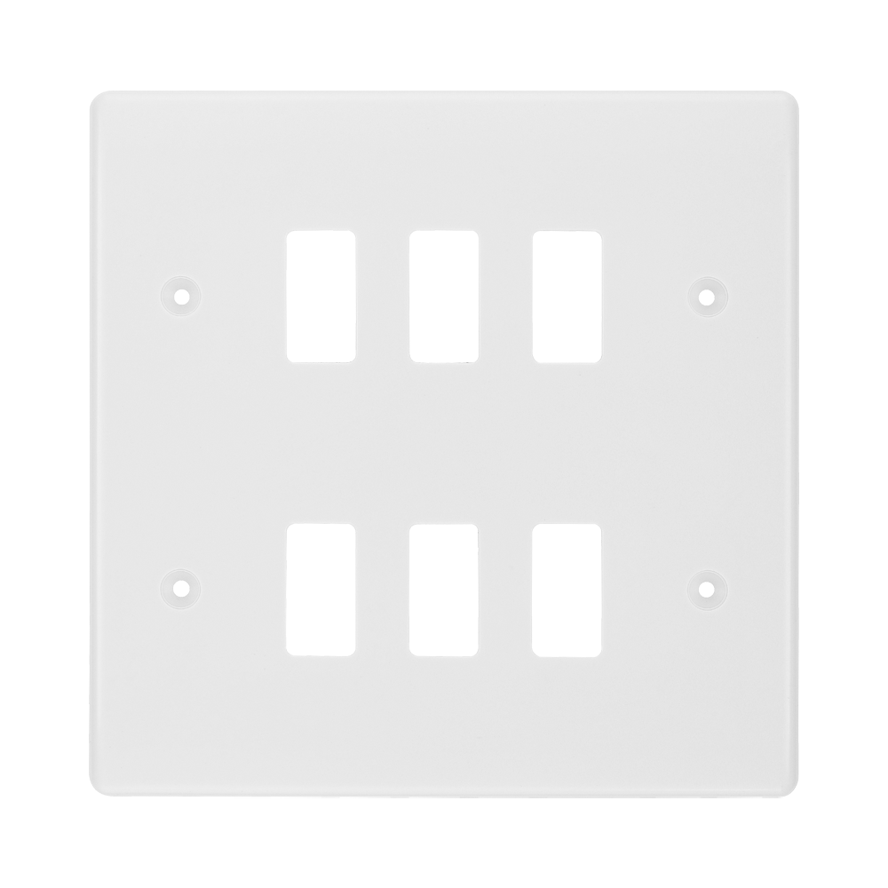 BG White Moulded PVC 6G Grid Plate R86 Available from RS Electrical Supplies
