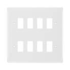 BG White Moulded PVC 8G Grid Plate R88 Available from RS Electrical Supplies