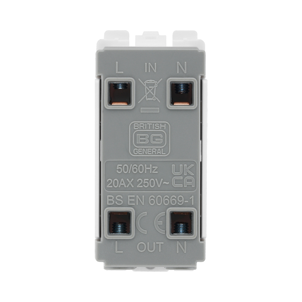 BG Black Nickel 20A Double Pole Grid Switch RBN30 – product view 3