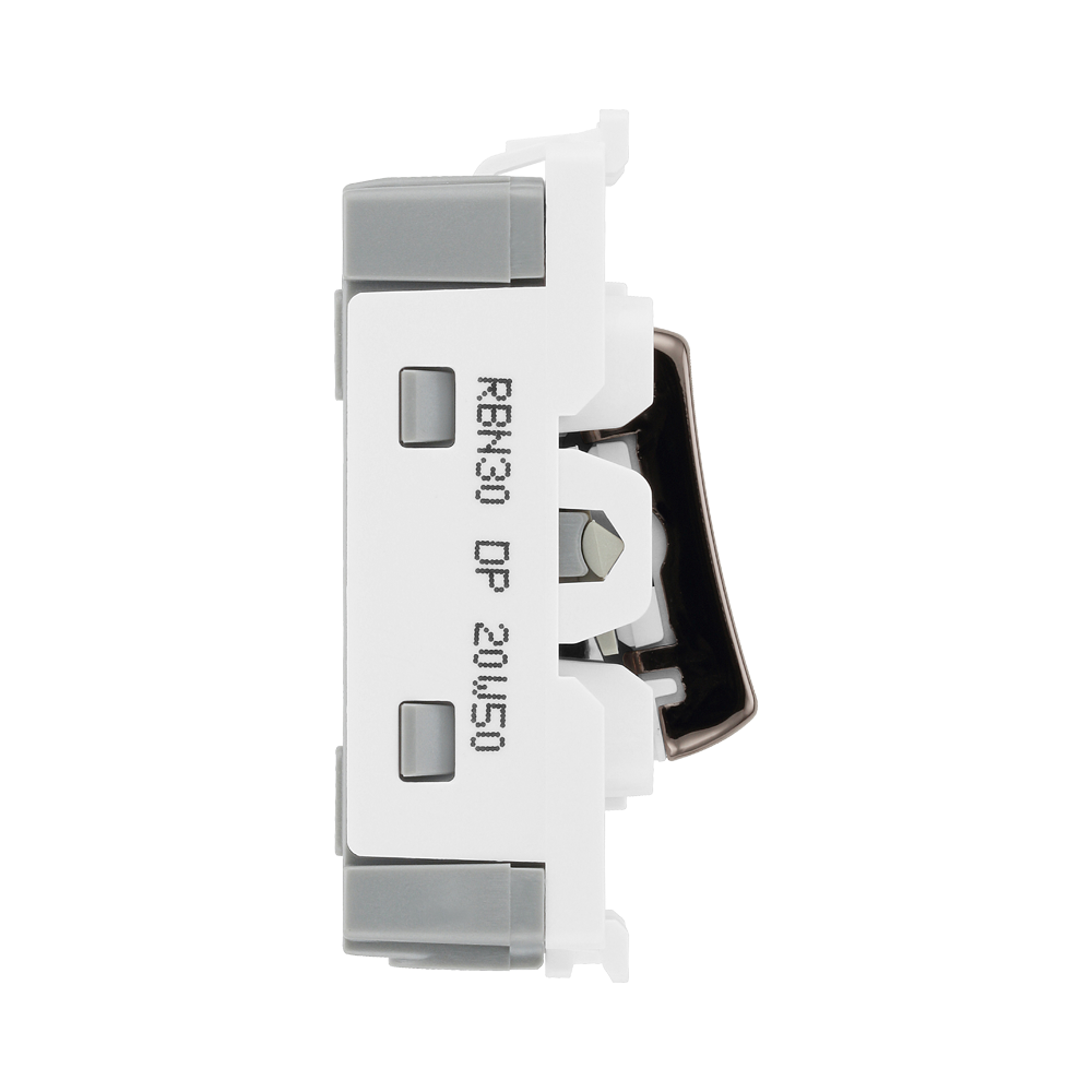 BG Black Nickel 20A Double Pole Grid Switch RBN30 – product view 4