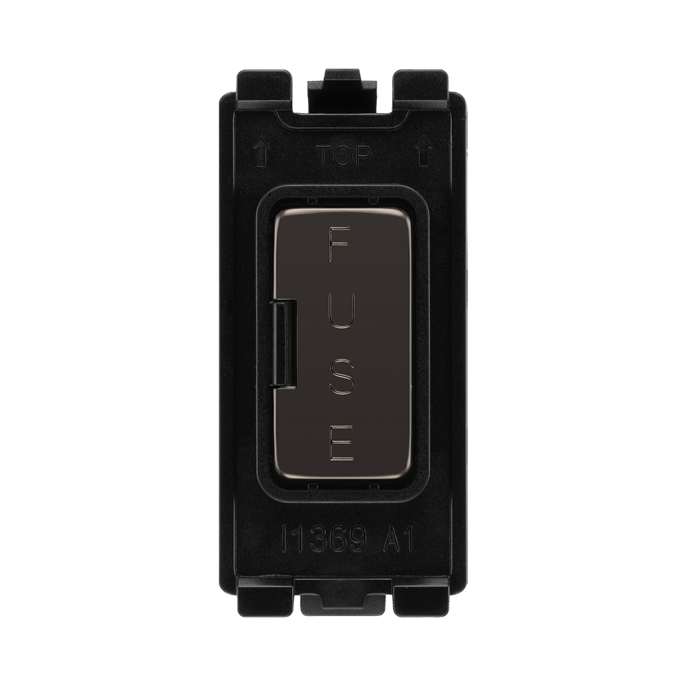 BG Black Nickel 13A Fuse Carrier Grid Module RBNFUSE – product view 1