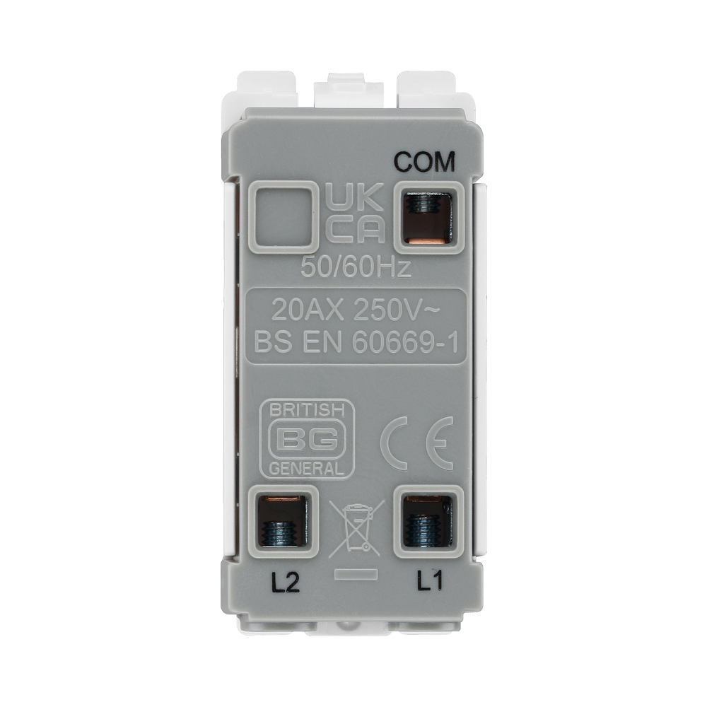BG Brushed Steel 20A 2 Way Grid Switch RBS12 – product view 3