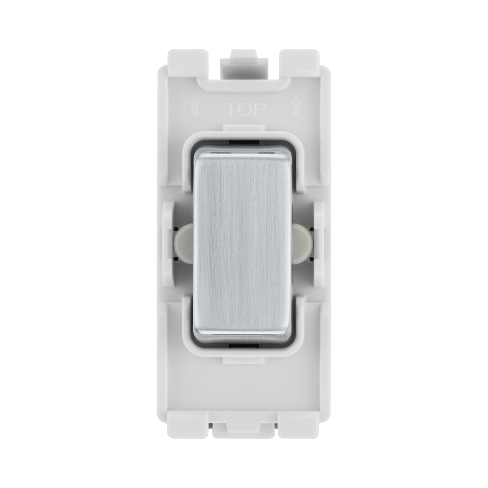 BG Brushed Steel 20A Centre Off Retractive Grid Switch RBS14C – product view 1
