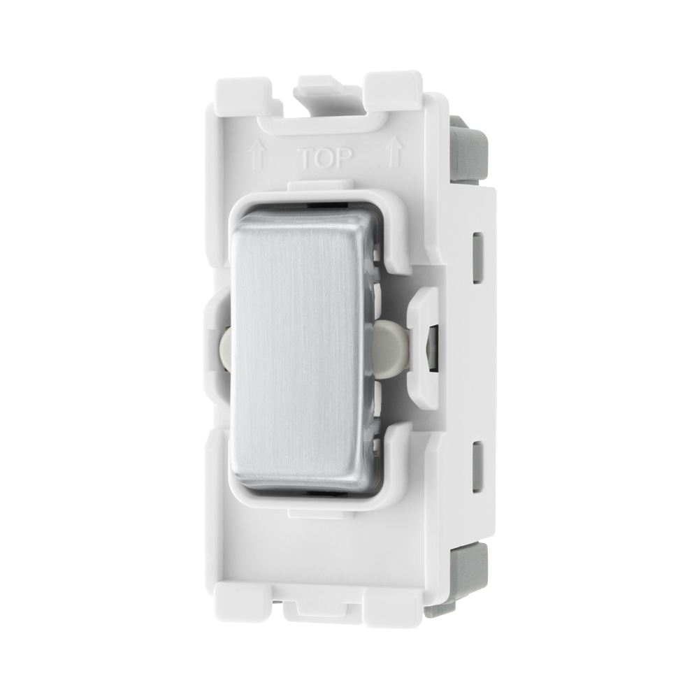 BG Brushed Steel 20A Centre Off Retractive Grid Switch RBS14C – product view 2