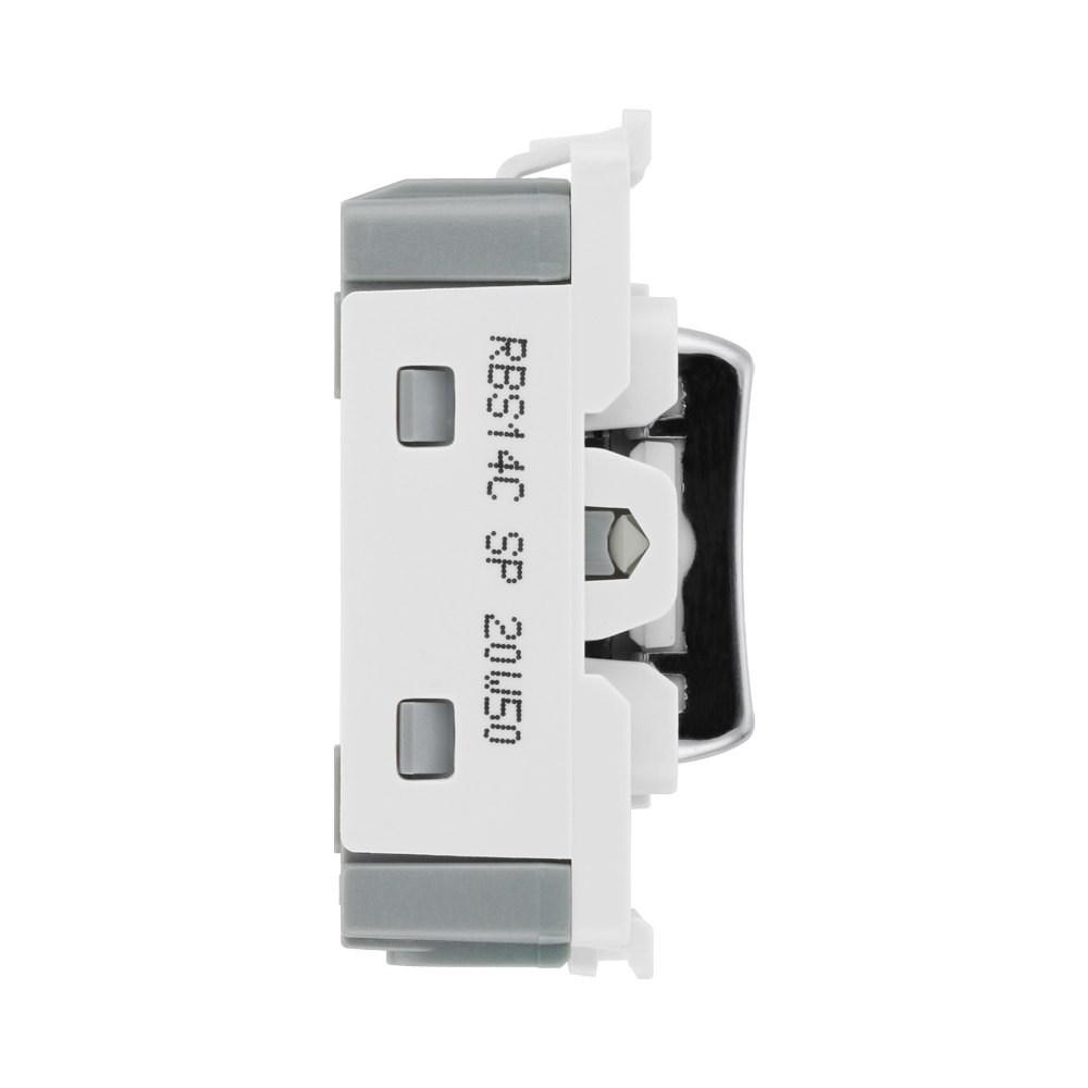 BG Brushed Steel 20A Centre Off Retractive Grid Switch RBS14C – product view 4