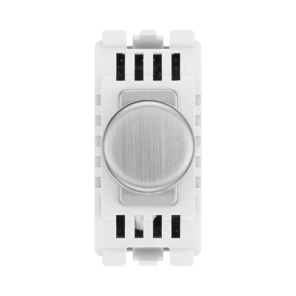 BG Brushed Steel Dimmer Grid Switch RBSDLT – product view 1