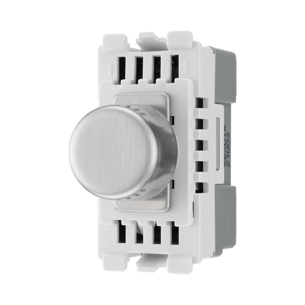 BG Brushed Steel Dimmer Grid Switch RBSDLT – product view 2
