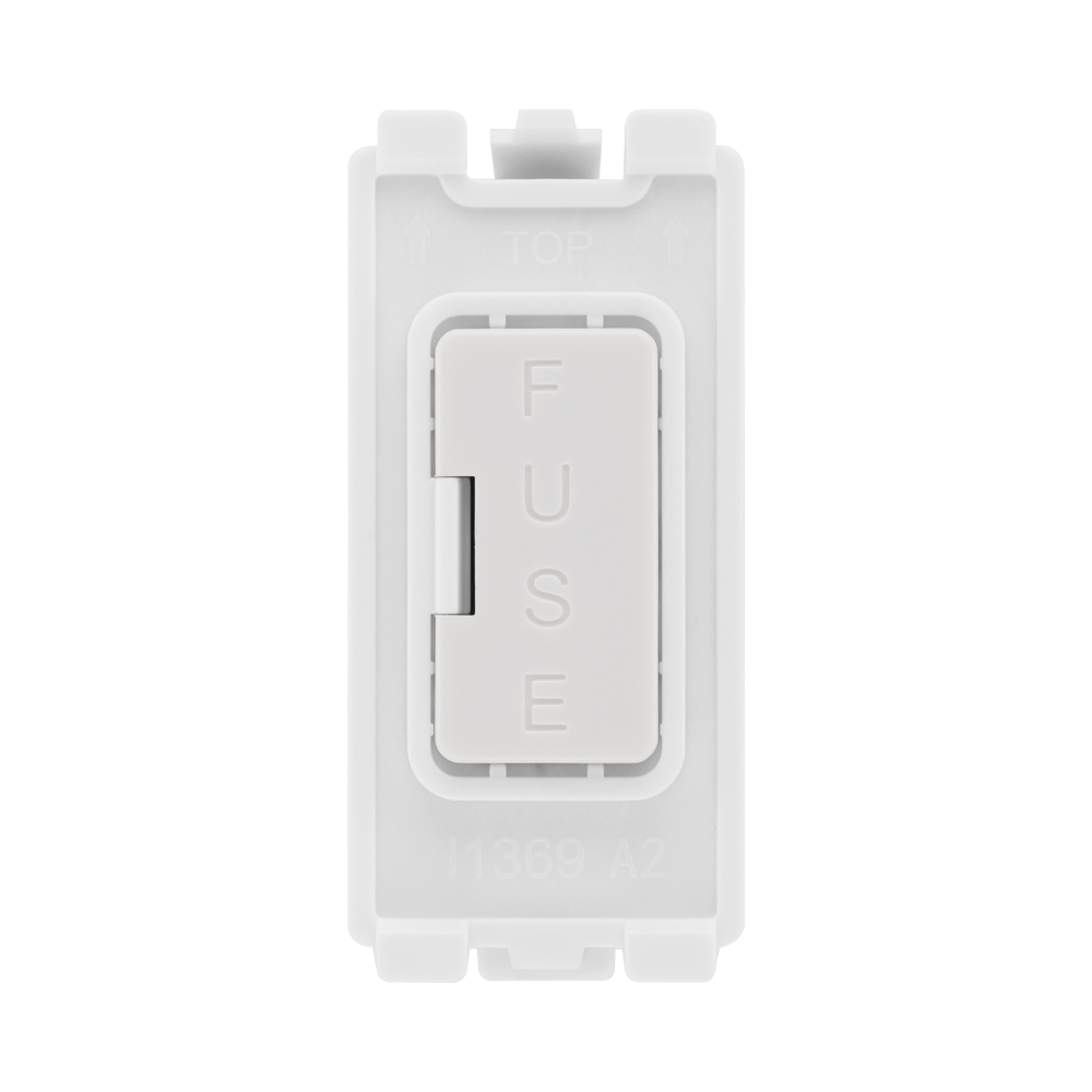 BG White Moulded PVC 13A Fuse Carrier Grid Module RFUSE – product view 1
