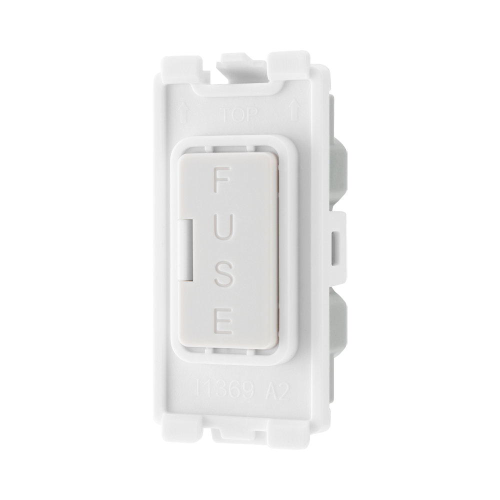BG White Moulded PVC 13A Fuse Carrier Grid Module RFUSE – product view 2