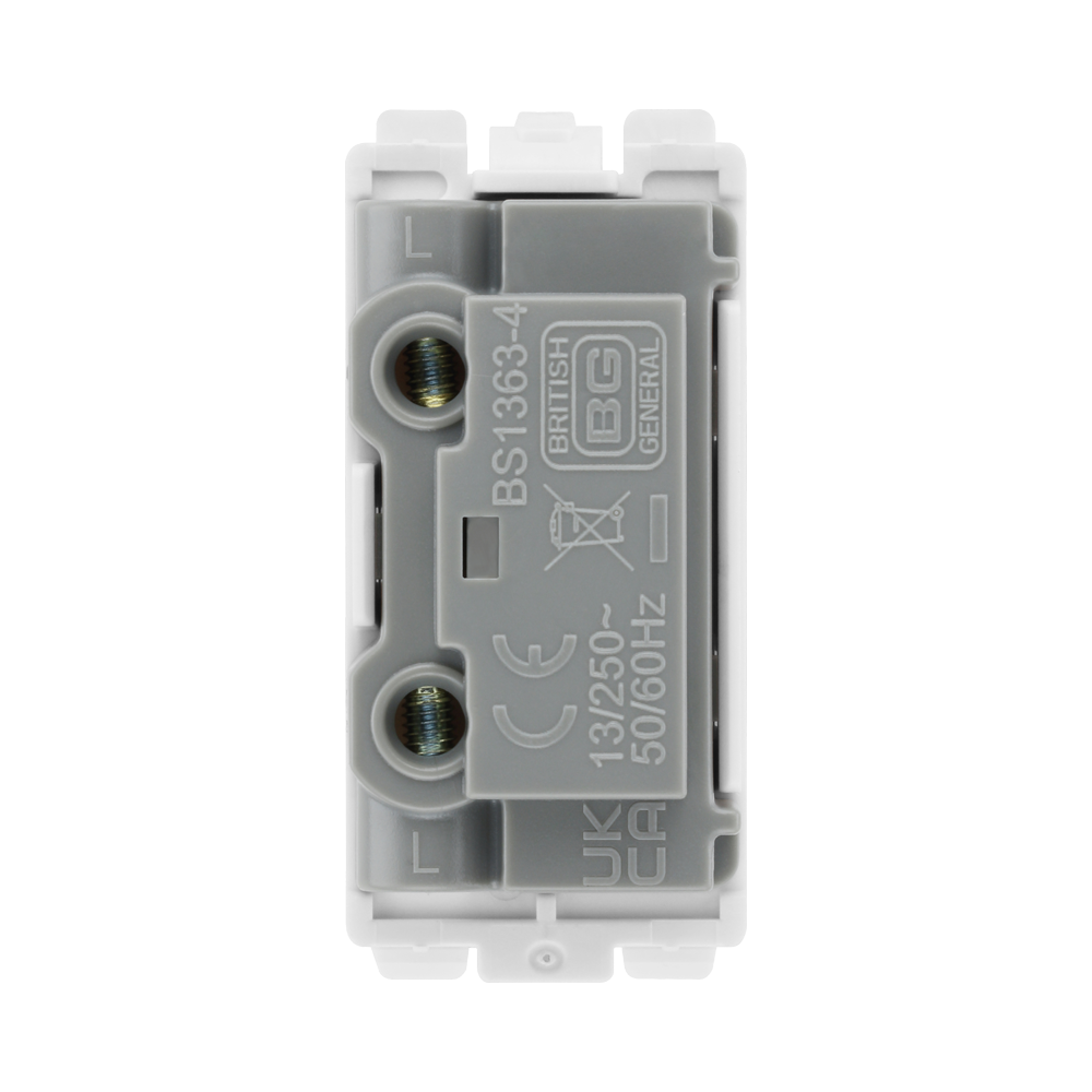 BG White Moulded PVC 13A Fuse Carrier Grid Module RFUSE – product view 3