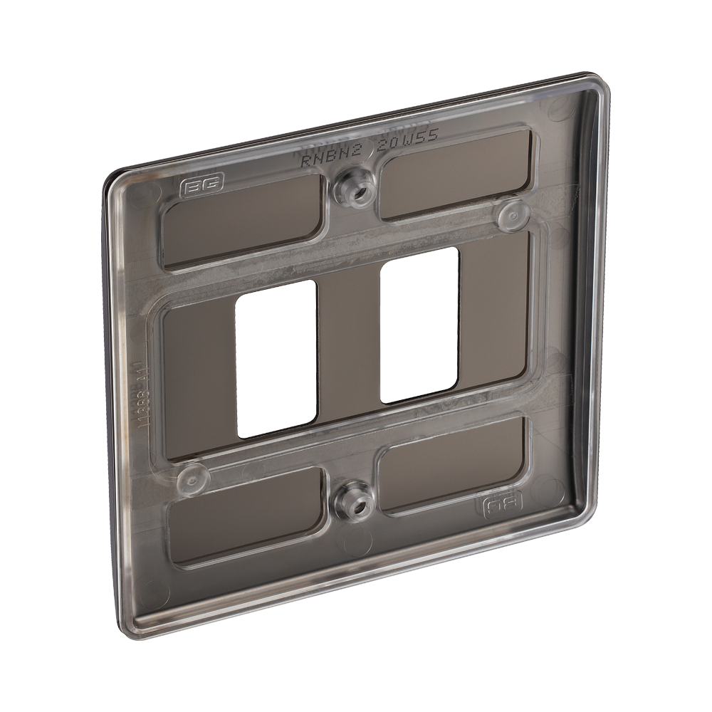 BG Nexus Metal Black Nickel 2-gang Grid Plate