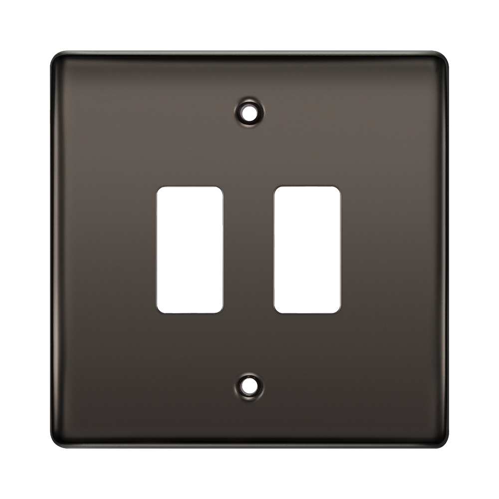 BG Nexus Metal Black Nickel 2-gang Grid Plate