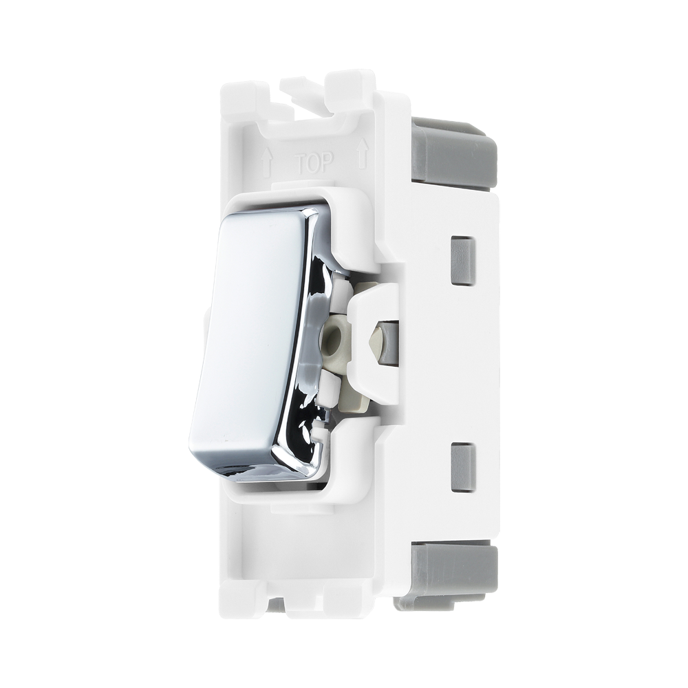 BG Polished Chrome Grid Switch 20 Amp 2 Way RPC12 – product view 2