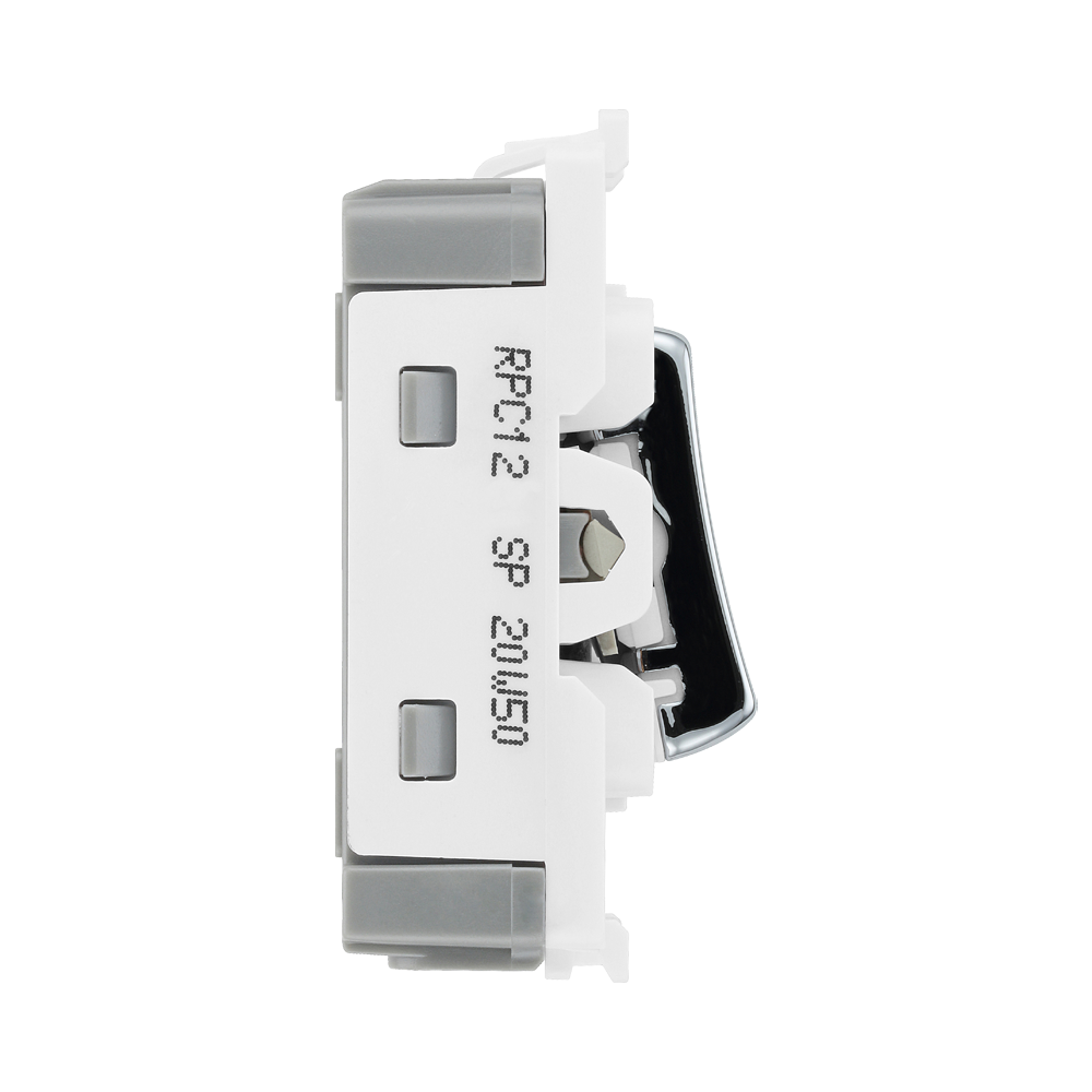 BG Polished Chrome Grid Switch 20 Amp 2 Way RPC12 – product view 4