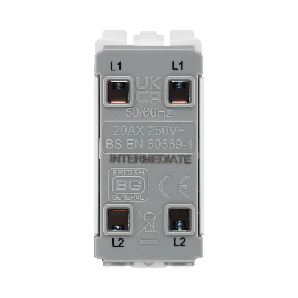 BG Polished Chrome Grid Switch 20 Amp Intermediate RPC13 – product view 3