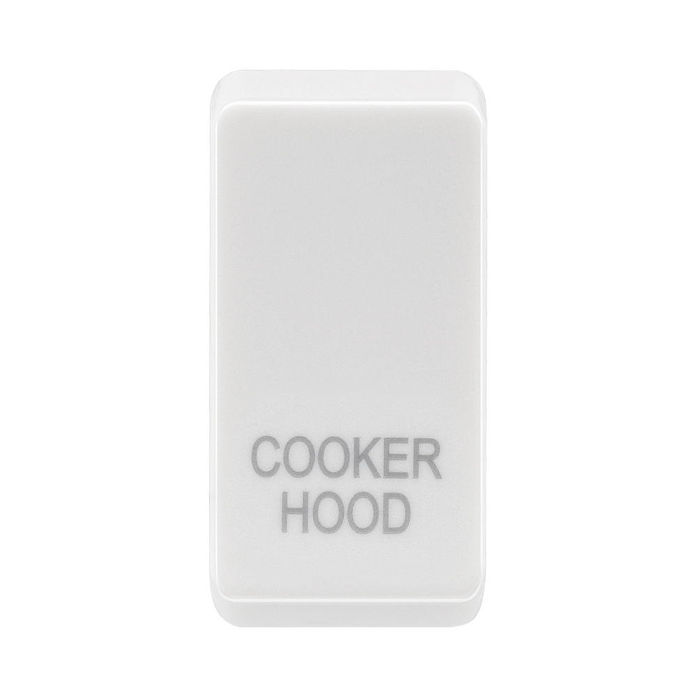 BG white moulded cooker hood grid rocker cap front view