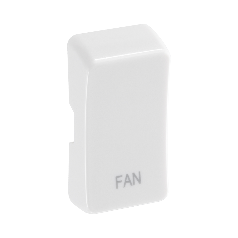 BG White Moulded PVC Engraved Fan Grid Rocker Cap RRFNW Available from RS Electrical Supplies