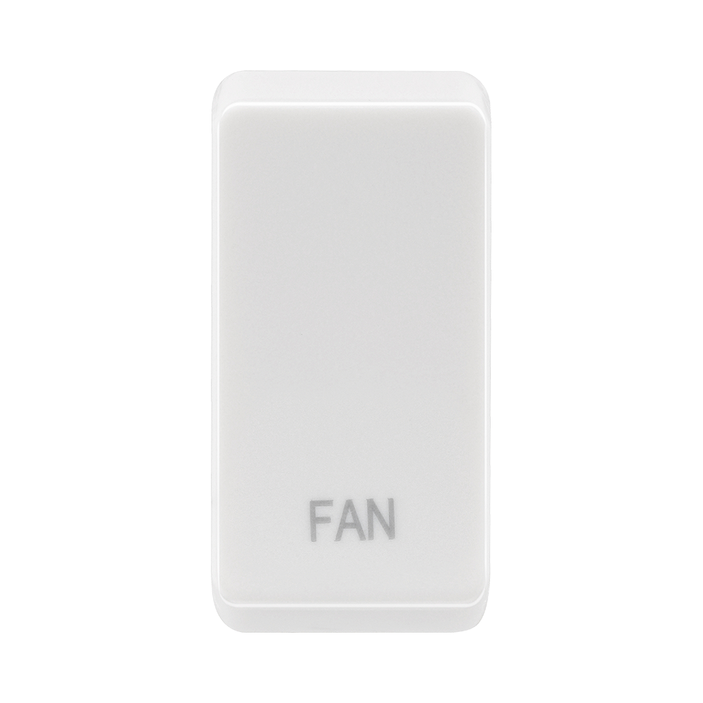BG white moulded fan grid rocker cap front view