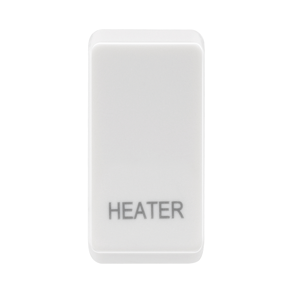 BG white moulded heater grid rocker cap front view