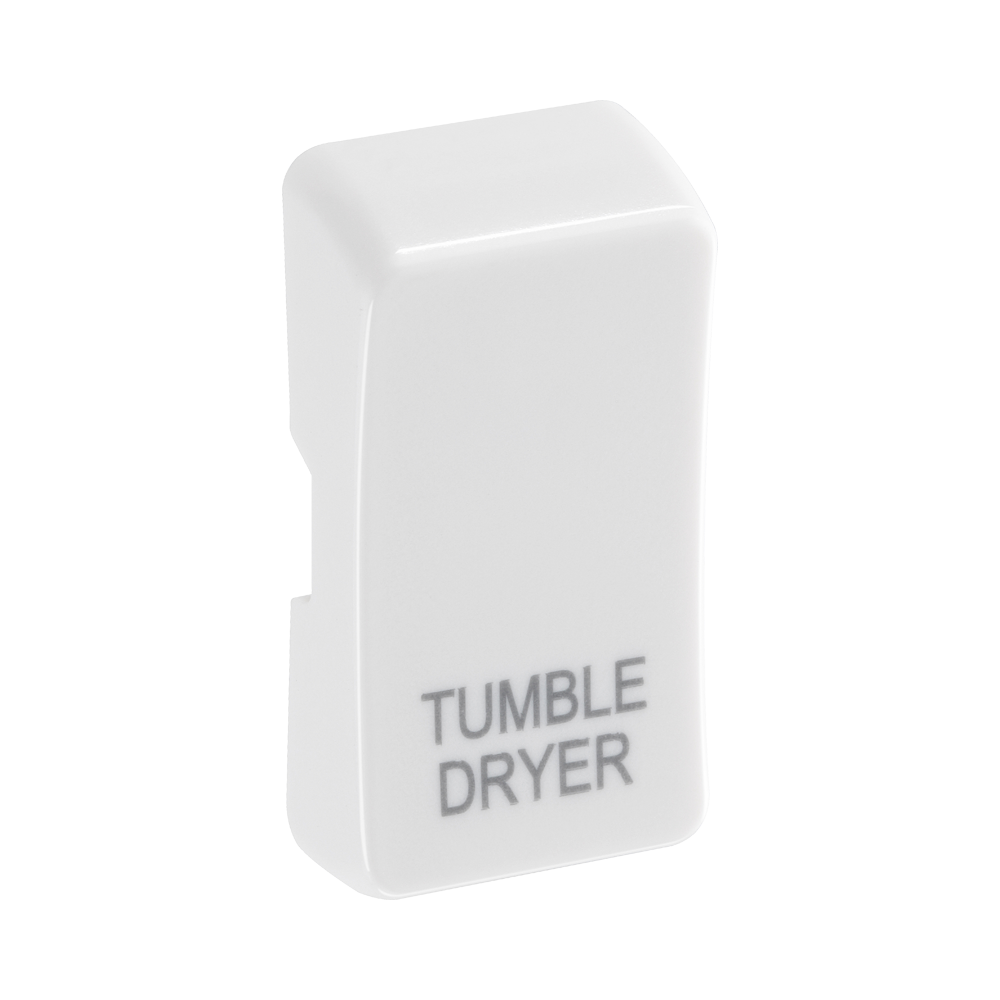 BG White Moulded PVC Engraved Tumble Dryer Grid Rocker Cap RRTDW Available from RS Electrical Supplies