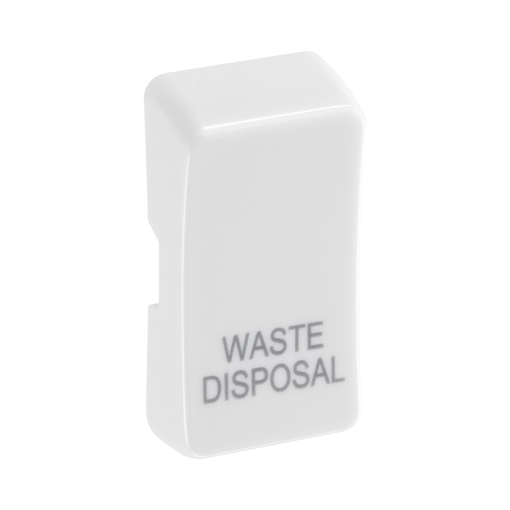 BG White Moulded PVC Engraved Waste Disposal Grid Rocker Cap RRWDISW Available from RS Electrical Supplies