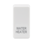 BG white moulded water heater grid rocker cap front view