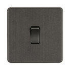 Smoked Bronze Light Switch (1G 2-way) by Knightsbridge with Screwless flat plate rated 10AX