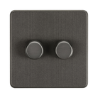 Smoked Bronze Dimmer Switch (2G 2-way) by Knightsbridge with Smooth Dimming