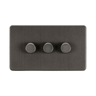 Smoked Bronze Dimmer Switch (3G 2-way) by Knightsbridge with Smooth Dimming