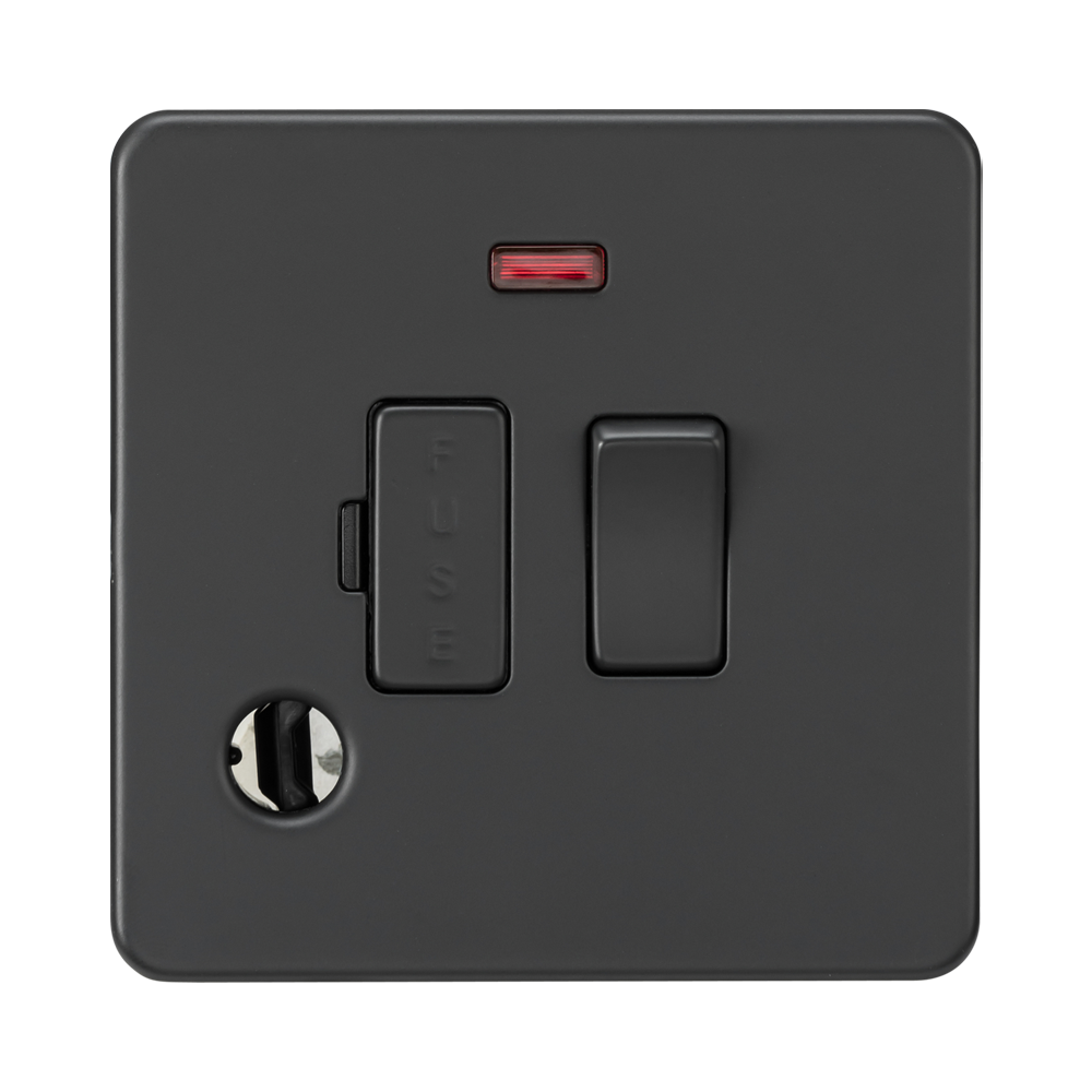 Anthracite Fused Spur by Knightsbridge with Flex Outlet rated 13A