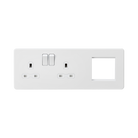 Matt White Combination Plate by Knightsbridge with Euro Compatible rated 13A