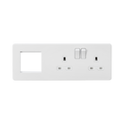 Matt White Combination Plate by Knightsbridge with Euro Compatible rated 13A