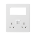 Matt White Sinlgle Multimedia Combination Plate by Knightsbridge with Euro Compatible rated 13A