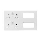 Matt White Double Multimedia Combination Plate by Knightsbridge with Euro Compatible rated 13A