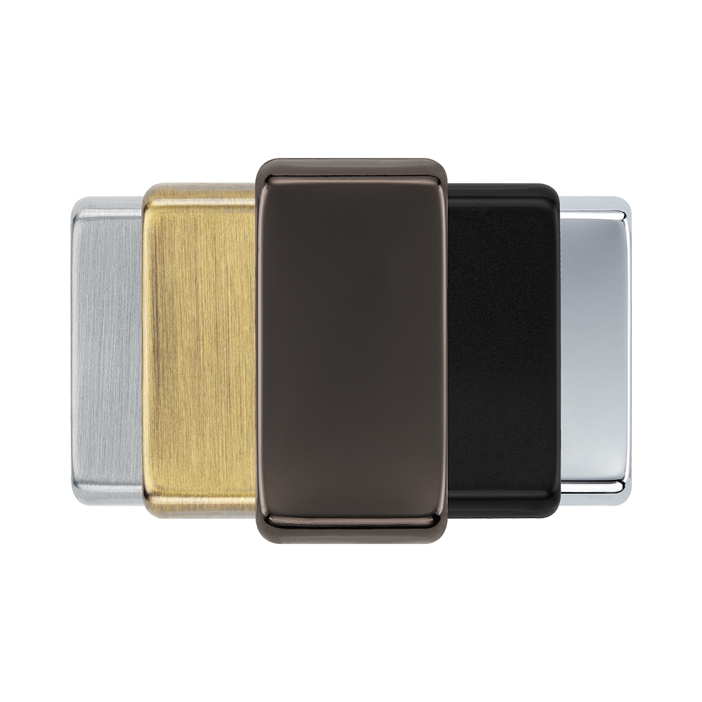 BG Grid Black Nickel unprinted rocker cap colour range with Black Nickel at the front