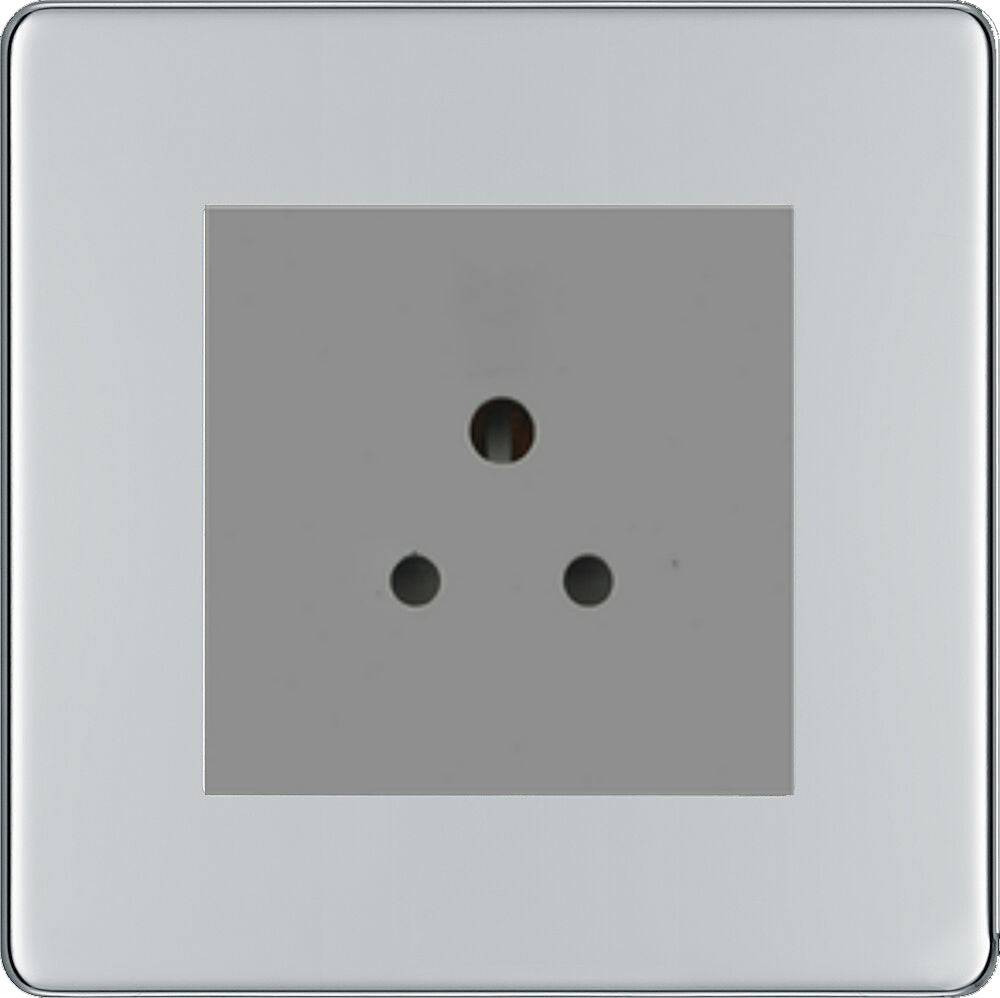 BG Screwless Polished Chrome 2A Unswitched Socket FPC28MG - The Switch Depot