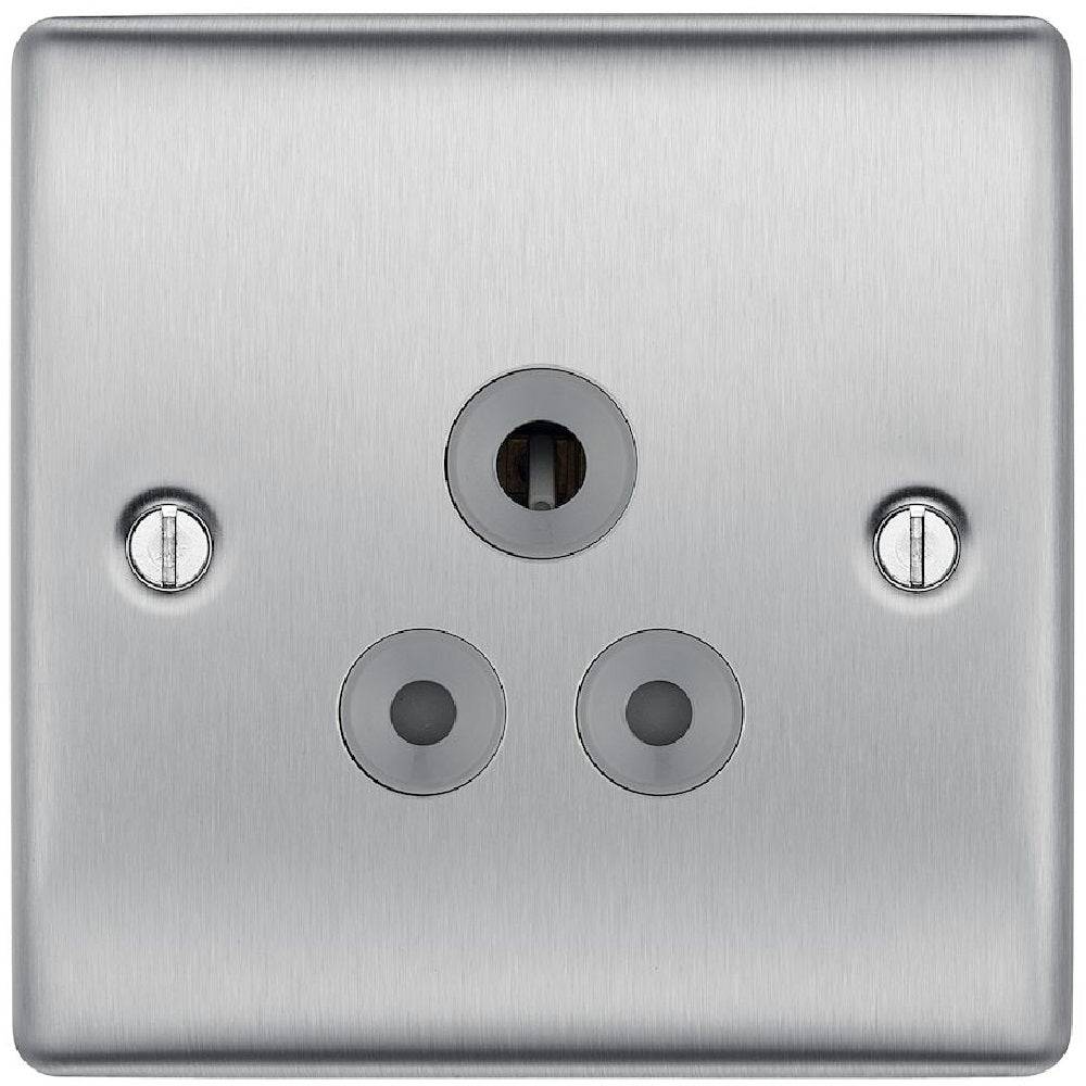 Nexus Metal Brushed Steel 5A Unswitched Socket NBS29G - The Switch Depot