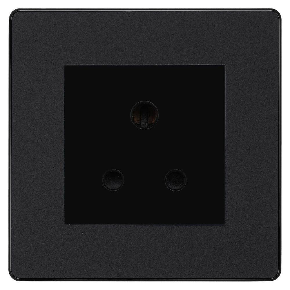 Evolve Polycarbonate Matt Black 5A Unswitched Socket PCDMB5AUSSB - The Switch Depot